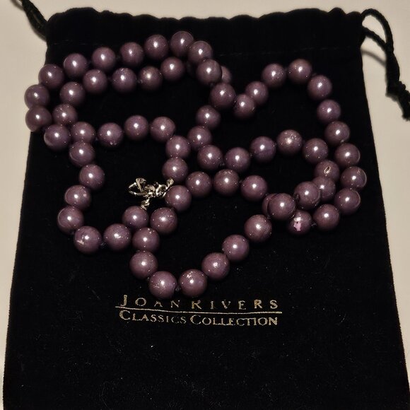 Joan Rivers Jewelry - Joan River Heavy Purple Bead Necklace 30" Total Length in Bag